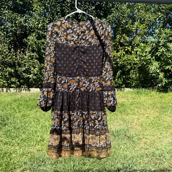 Michael Kors Mixed Botanical Print Georgette Dress Boho Flowy Women’s Size XXS - Picture 7 of 9